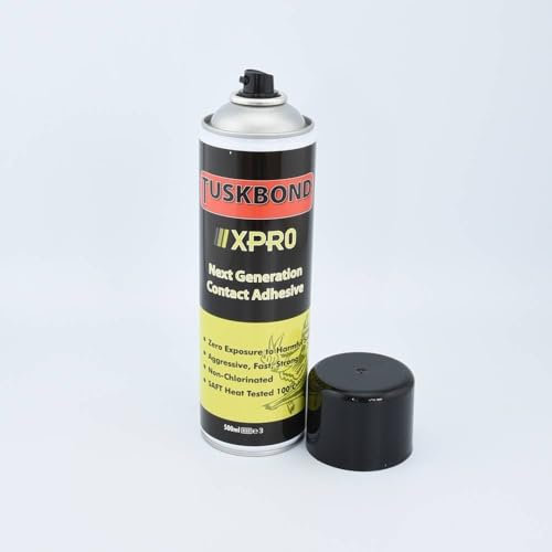 Tuskbond XPRO Contact Adhesive 500ml – High Strength Aerosol Spray Glue for Wood, Laminates, Plastics & Automotive Use