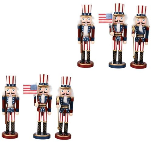 Zerodeko 2 Ensembles Ornements De Soldat Américain Opération Casse-Noix Unique Soldat Casse-Noix Décor De Noël Casse-Noisette Casse-Noix De Noël Casse-Noix Chiffre Bois 3 Pièces * 2
