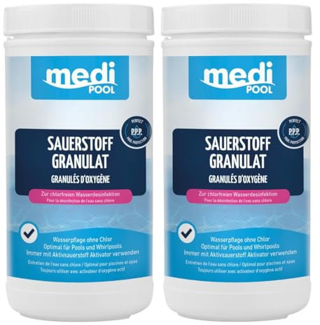 Medipool Sauerstoff Granulat, chlorfreie Wasserpflege mit Aktivsauerstoff, 2X 1 kg