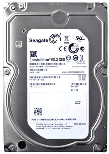 Seagate Constellation ES.3 3TB Interne Festplatte ST3000NM0053 3,5 Zoll HDD SATA 6Gb/s 7200RPM 128MB Cache (Ricondizionato)
