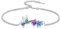 LONAGO Kolibri Armband für Damen 925er Sterlingsilber Blume mit Kolibri Gliederarmband