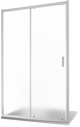 Box Doccia Nicchia 125cm Apertura Scorrevole Vetro Temperato 6mm Stampato Profili Cromati h185cm mod. Tonga