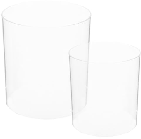 TOYANDONA Lot de 2 Abat-Jours en Verre Transparent pour Lampe à Pétrole, Tailles Grosse et Moyenne, Remplacement Pièces de Lampe à Huile, Accessoire Camping et Randonnée, Conduit