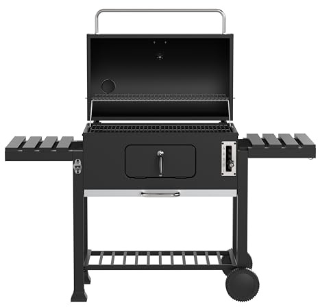 Woodland Grill BBQ - Charcoal, Bottle Opener, Integrated Thermometer | Heavy Duty, Under Caddy Storage, Portable, Perfect For Entertaining Friends & Family, Capable Of Cooking For Up To 18 People