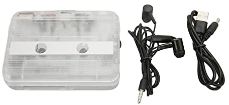 Cassette to MP3 Converter Portable Auto Reverse Transparent Retro Tape Player for Laptop PC Music Enthusiasts ABS Material