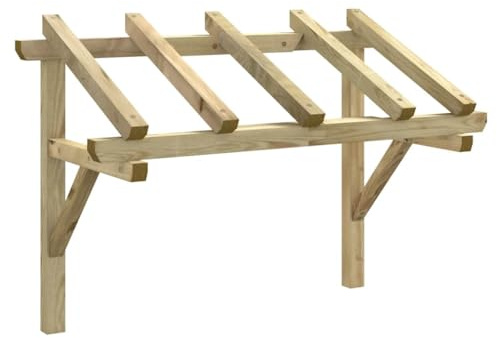 HFXHIJXQ Marquesina para puerta de 150 x 100 x 100 cm de madera maciza de pino verde impregnado, robusto toldo para puertas y ventanas en diseño rústico, toldo de madera para la entrada