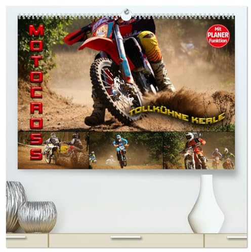 Motocross - tollkühne Kerle (hochwertiger Premium Wandkalender 2026 DIN A2 quer), Kunstdruck in Hochglanz: Atemberaubende Szenen aus der Welt des Motocross (CALVENDO Sport)