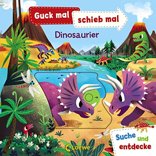 Guck mal, schieb mal! Suche und entdecke - Dinosaurier: Pappbilderbuch ab 2 Jahre: Pappbilderbuch, Buch mit Klappen ab 2 Jahre