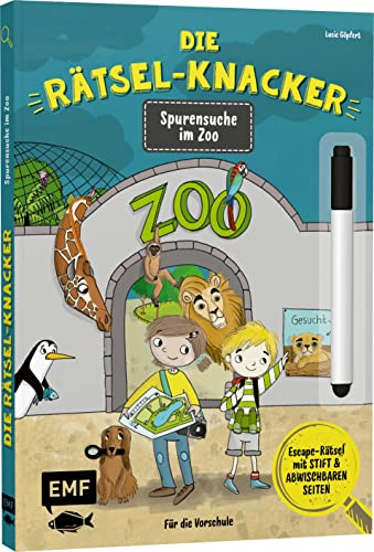 Die Rätsel-Knacker – Spurensuche im Zoo (Buch mit abwischbarem Stift): Escape-Rätsel für die Vorschule
