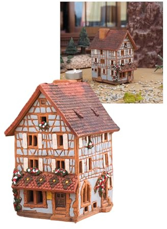 Midene Keramik Lichthaus, Handarbeit, Künstlerisches Miniatur Historisches Poterie in Kaysersberg, Elsass, A279AR