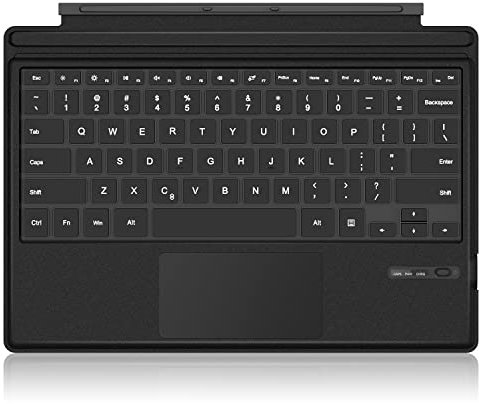 TOMSENN Surface Pro 6 / Surface Pro 5 (Pro 2017) / Pro 4 / Pro 3 Type Cover, leggera tastiera wireless Bluetooth a due pulsanti Trackpad batteria ricaricabile integrata, grigio