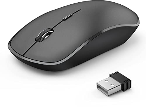 J JOYACCESS,Kabellose Maus mit USB-Nano-Empfänger Weiß schwarz Mini Laptop Mouse