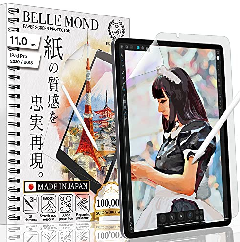 BELLEMOND 2er-SET - Die Original Made in Japan wie Papier Displayschutzfolie für iPad Pro 11 4./3./2./1. Generation (2022/21/20/18) - matte PET Displayfolie zum Schreiben & Zeichnen