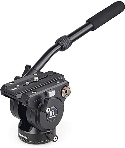 Video Fluid Head Tripod Drag Pan Head INNOREL H90 CNC All Metal Panoramic Tripod Head for DSLR Cameras Camcorders Tripod Monopod with 3/8 1/4 Mounting Screw Sliding Plate, Max Load 33lbs/15kg