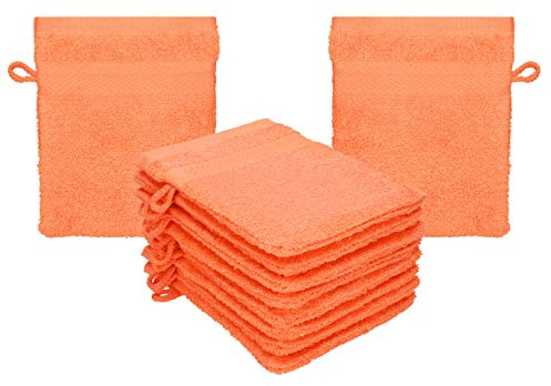 Betz Premium Lot de 10 Gants de Toilette en éponge lavettes pour Le Visage en 100% Coton Gant de Toilette pour bébé (orangé Sang)