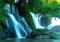 wandmotiv24 Fototapete Wald mit Wasserfall, M 250 x 175 cm - 5 Teile, Wanddeko, Wandbild, Wandtapete, Felsen, Steine, Wasser M5759