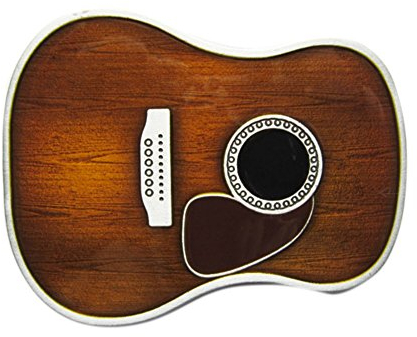 eeddoo® Gürtelschnalle - Akustik Gitarre Korpus - Music Guitar Buckle (für Wechselgürtel für Damen und Herren | Belt Frauen Männer Musik Rock n Roll Pop Heavy Metal Oldschool Metall Western Trucker)