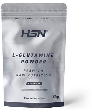 L-Glutamina en Polvo de HSN | Sin Sabor 1 Kg = 200 Tomas por Envase 100% Pura Glutamina | No-GMO, Vegano, Sin Gluten