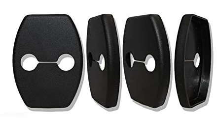 MoreChioce 4 Black Plastic Car Lock Protectors, Door Lock Striker Covers, Compatible with Toyota Prado FJ150, LandCruiser LC200, FJ200