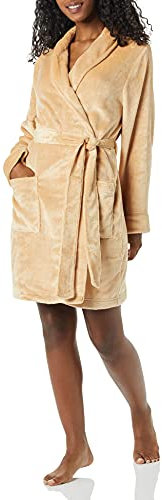 Amazon Essentials Vestaglia in Pile Ai Media Lunghezza (Taglie Forti Disponibili) Donna, Tan, XS