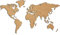 Giallobus - WELTKARTE - HOLZDEKORATION VON MDF FARBE HAVANNA - 130x72 CM
