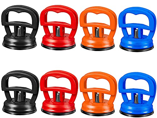 8 Stücke Auto Dent Saugnapf, Dellenzieher mit Saugnapf, Ausbau Werkzeug Dent Reparatur, Schwerlast Dellenentfernung Vakuum Saugnapf Saug Heber für Auto Dellen, Handy, Glasscheiben, Laptop