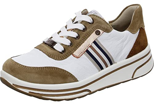 ARA Damen Sapporo Sneaker, Toffee Weiss Rosegold Cognac, 41 EU Weit