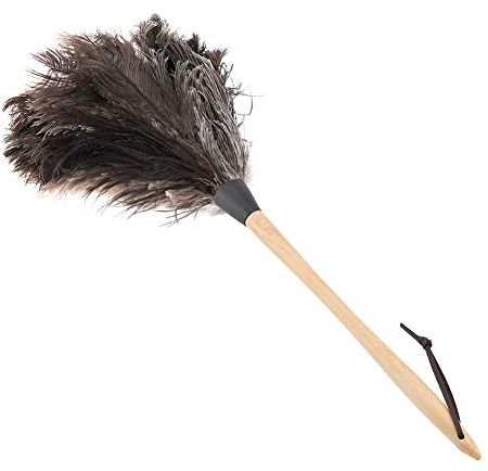 Staubwedel flauschig, Straußenfeder Staubwedel mit Griff Wiederverwendbarer zarter Staubwedel für Bücher/Tastatur/Büro/Hausreinigung