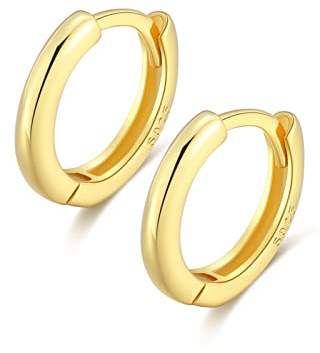 Knorpel Ohrpiercing Helix Ohrenpiercings 8mm Ganz Einfach Kreolen Silber 925 Vergoldet Klein Klappcreolen Kpop Hoops Earrings Ohrringe Frauen Herren