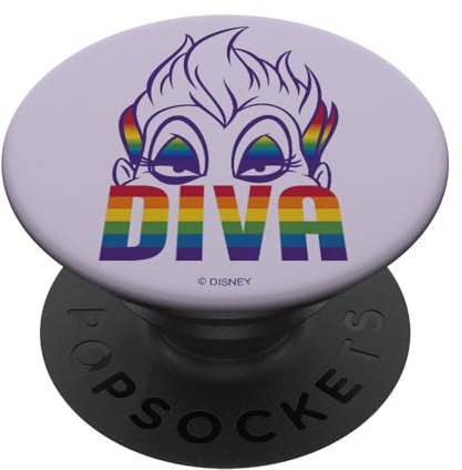 Disney Villains Ursula Diva Rainbow Logo PopSockets Klebender PopGrip