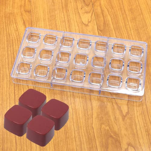 Binwat 21 Grid Chocolate Candy Mold PC Polycarbonate Chocolate Making Mould (Cube Shape)