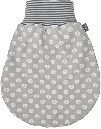 Lilakind“ Baby Kinder Winter Schlafsack Strampelsack Pucksack Gefüttert Jersey Anker Grau Gr. XXL - Made in Germany