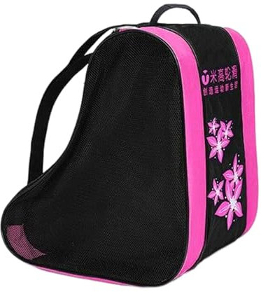 Perfeclan Bolsa de Patinaje, Unisex Transpirable, Bolsa de Transporte, Correa de Hombro Ajustable, Bolsa de Almacenamiento, Accesorios para Patines, Rosado