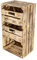 Schmale Kommode im Obstkisten Stil weiß geflammt schwarz grau Vintage 68x40x31cm Regalkiste (Schmaler geflammter Holzschrank mit Schubladen)