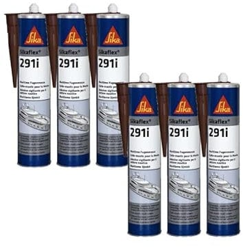 Lot de 6 colles mastic marine SIKA Sikaflex 291i - Bois - 300ml