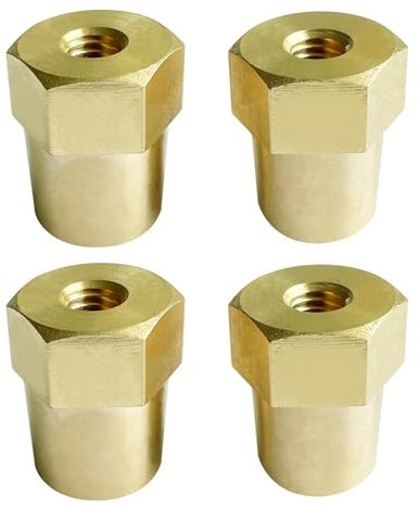 Ampper Adaptateur Femelle M8 pour borne de Batterie en Laiton (+/-), bornes de Charge de Batterie pour Extension de Goujon M8, Pack de 4