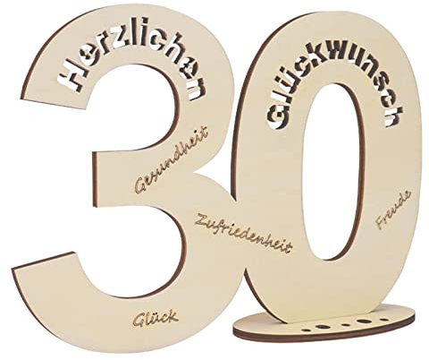 GoldRock 30 Mann Frau, Gästebuch Geldgeschenke Geburtstag 30, Geschenkideen zum 30 Geburtstag Deko, 30 Geburtstag Männer Frauen Geschenk Holz, 30er Schild Geburtstag, Jubiläum