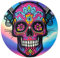 sdroceRyaM Turntable Platter Mat, 12 Inches Record Mat Felt Skull Pattern Anti-Static Slipmat for Vinyl LP DJ Turntable Record Player, Reduces Vibrations & Improved Sound Clarity,Style A