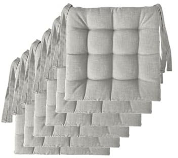 Il Tuo Artigiano Design Set mit 6 Kissen für Küchenstühle, hergestellt in Italien, Kissen für Stühle, 40 x 40 cm, Dicke 6 cm, Polster aus Frottee (Hellgrau)