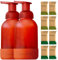 Raindrop Sustainable Hand Soap Starter Pack, 2x Reusable Foaming Glass Dispenser Bottles and 8x Eco-friendly Hand Wash Refill Tablets and, Multipack, for Kitchen and Bathroom (Redfrost)