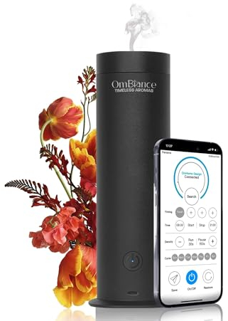 Ombiance - Smart Diffuser für ätherische Öle | Optimaler Duft durch innovative Verneblung. Leise, automatische Ein-/Ausschaltung, App-Steuerung. Perfekt für Zuhause, Schlafzimmer, Büro.