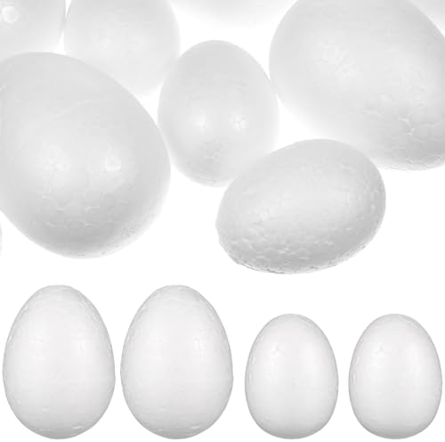 Tofficu 40stücke Schaum-Eier Unbemalte Bastel-Eier Styropor-Ostereier Für -Dekoration Halloween Und Weihnachten Vielseitige Bastelmaterialien Für Kreative Projekte
