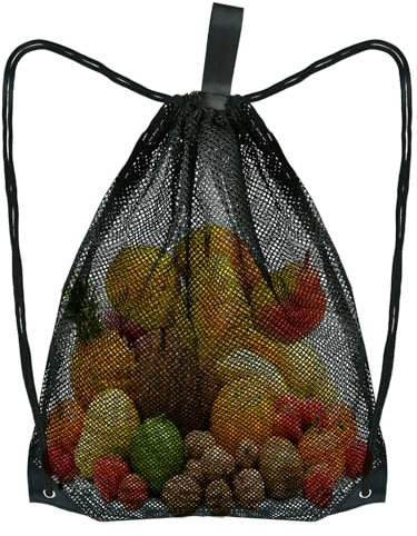 Mochila Malla Cordón, Bolsa Malla Gimnasio, Bolsa Malla Cordón, Bolsa Rejilla Playa, Cordón Bolsa Rejilla Malla, para Equipamiento Deportivo, para Natación, Playa, Buceo, Viajes o Gimnasio (45×60cm)