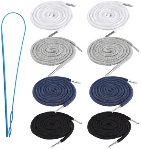 LYQNIHOB Lot de 8 cordons de serrage universels avec enfileur pour pantalons et sweats à capuche, Idéal pour la couture ou le remplacement de cordelières, Pratique et facile à utiliser !