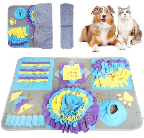 Schnüffelteppich Hund Interaktives Hundespielzeug Beste Materialien Äußerst strapazierfähiges Hundespielzeug Waschbar Geeignet für kleine und große Hunde rutschfeste, langsame Zuführung(75 * 50cm)
