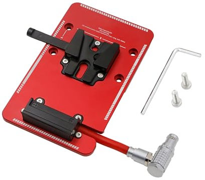 Alvin's Cables V-Lock Batterieplatte für DJI Ronin 4D, Rot, DC 12–30 V und V-Mount 5-poliger XLR-Anschluss