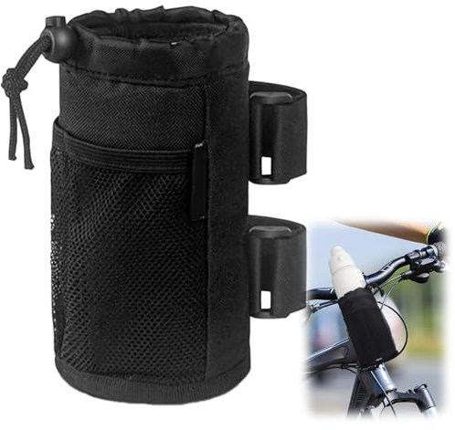 Porte Bouteilles Gobelet pour Bicyclette, Porte-Bouteille d'eau pour Vélo, Porte-Boisson pour Guidon De Vélo avec Poches en Filet pour Vélos De Route, De Montagne Et De Croisière