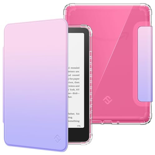 FINTIE Étui pour 7 Kindle Paperwhite 2024 (12e Génération) et Kindle Colorsoft Signature Edition (1re Génération), Étui Transparent en TPU Souple Housse Veille/Réveil Auto, Ombre Fantaisie