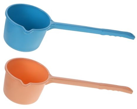 Beavorty 2pcs Long Handle Bath Water Scoop Plastic Ladle for Shower Home Watering Spoon
