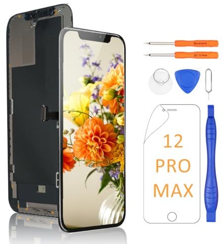 Yodoit für Phone 12 Pro Max OLED-Bildschirm-Austauschset [kein LCD] mit Reparaturwerkzeugsatz